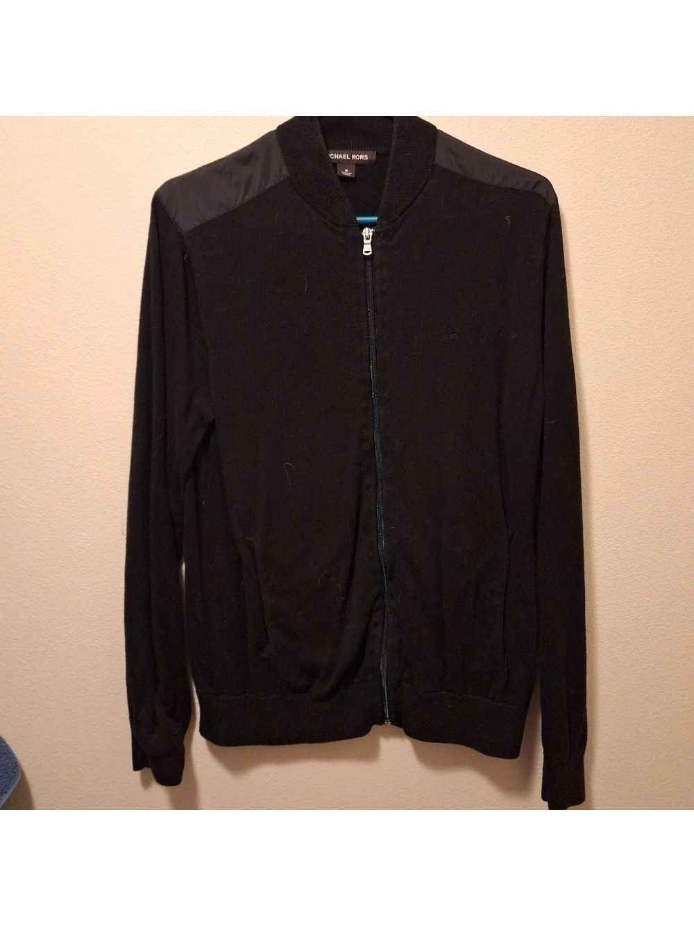 Michael Kors Mens Black Sweater Jacket Medium